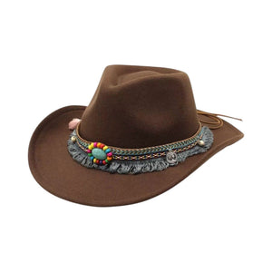 Le Comptoir du Chapeau Marron Foncé Chapeau Cowboy Jazz Classique