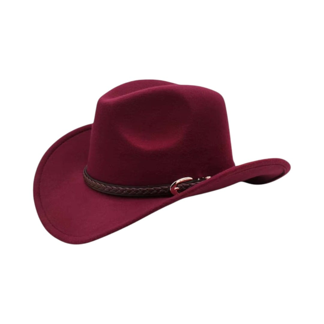 Le Comptoir du Chapeau Bordeaux Chapeau Cowboy Laine Vintage