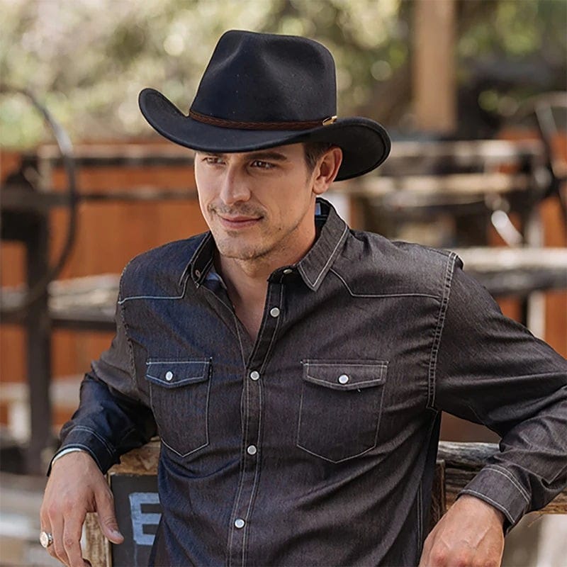 Le Comptoir du Chapeau Chapeau Cowboy Laine Vintage