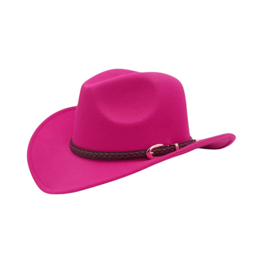 Le Comptoir du Chapeau Rose Chapeau Cowboy Laine Vintage