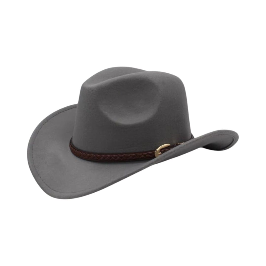 Le Comptoir du Chapeau Gris Chapeau Cowboy Laine Vintage