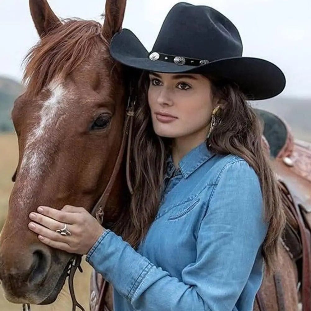 Le Comptoir du Chapeau Noir Chapeau Cowboy Noir Classique