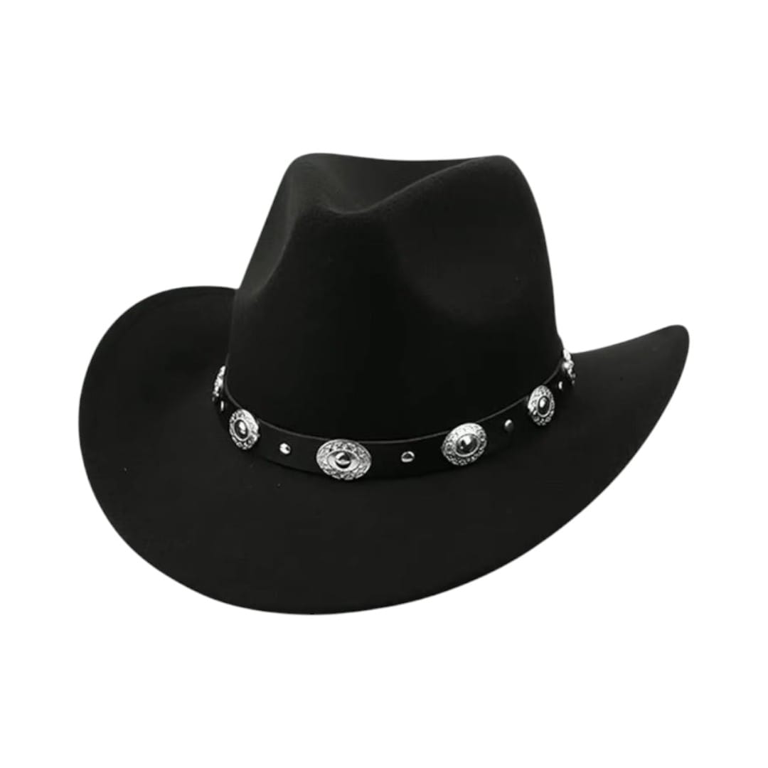 Le Comptoir du Chapeau Noir Chapeau Cowboy Noir Classique Image