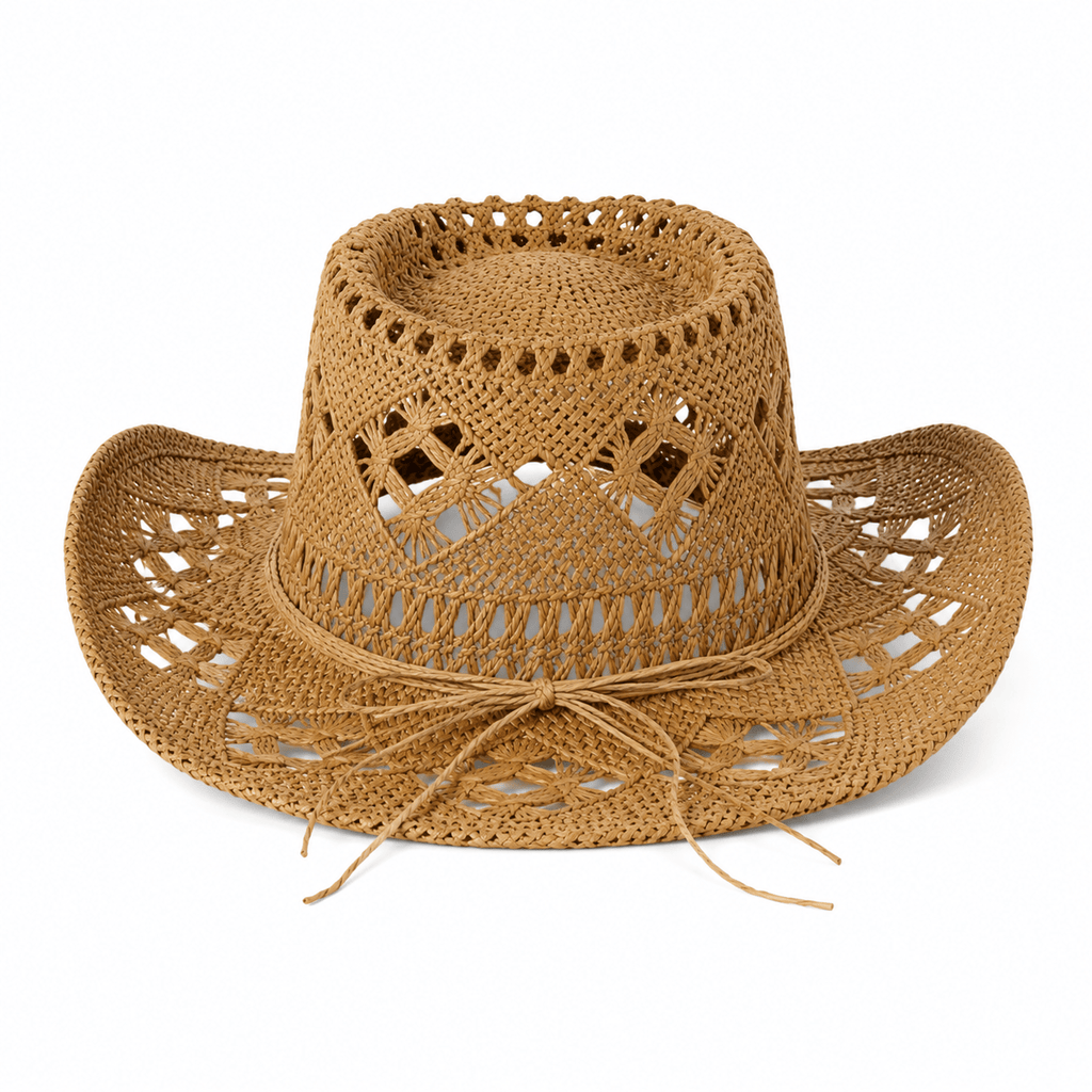 Le Comptoir du Chapeau Chapeau Cowboy Paille Ajourée