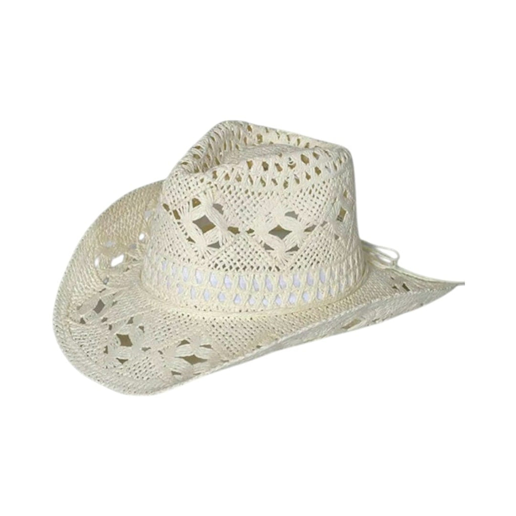 Le Comptoir du Chapeau Crème Chapeau Cowboy Paille Ajourée
