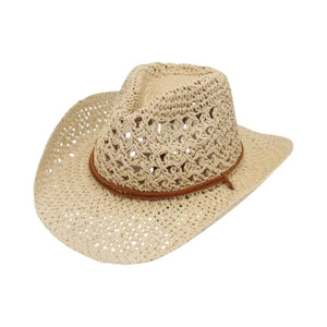 Le Comptoir du Chapeau Beige Chapeau Cowboy Paille Pliable
