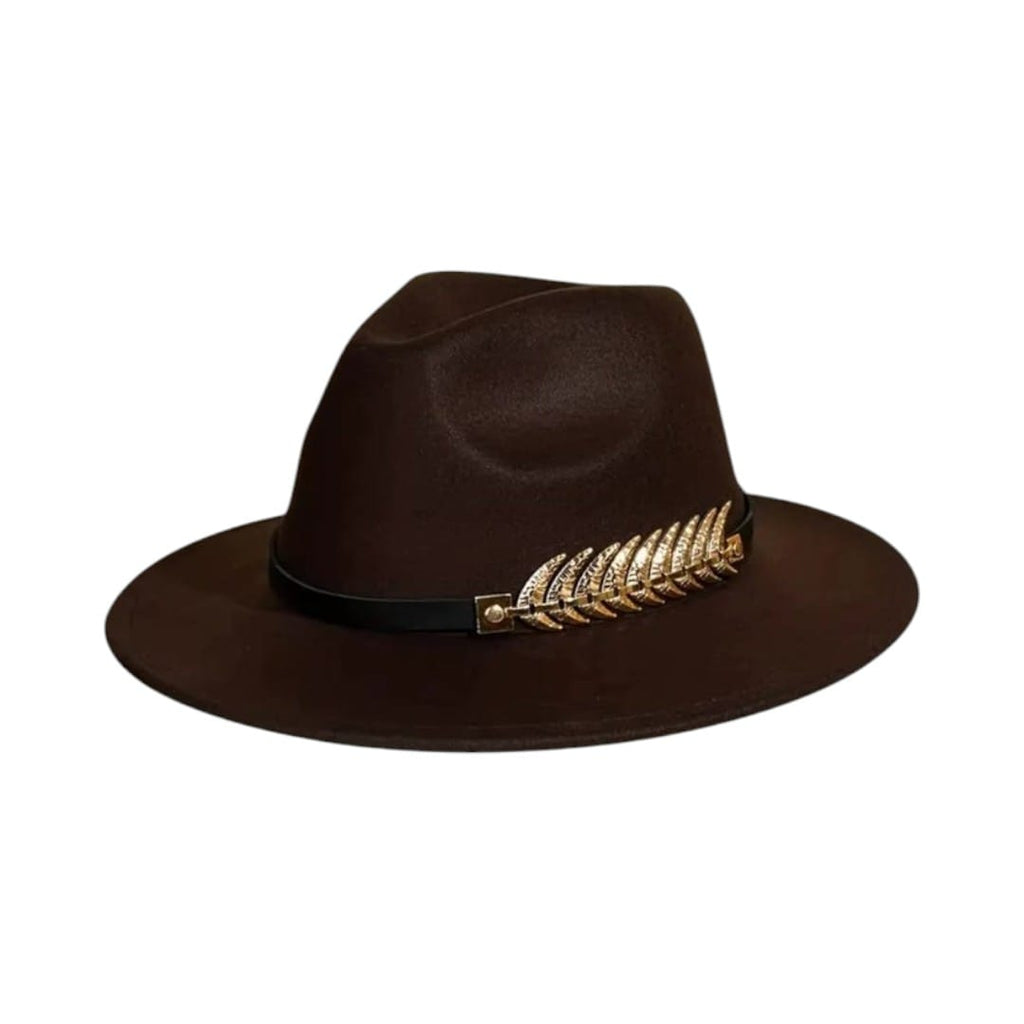 Le Comptoir du Chapeau Marron Chapeau Cowboy Plante Or