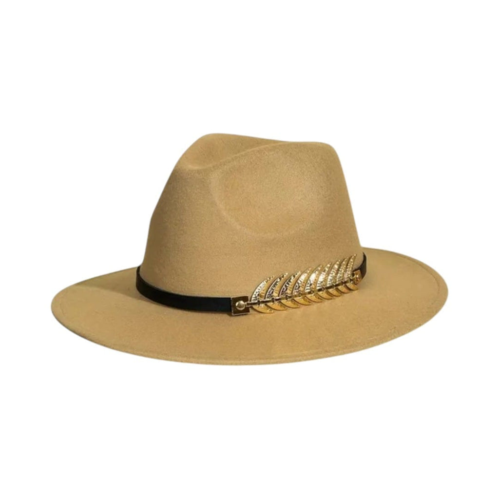 Le Comptoir du Chapeau Marron Clair Chapeau Cowboy Plante Or