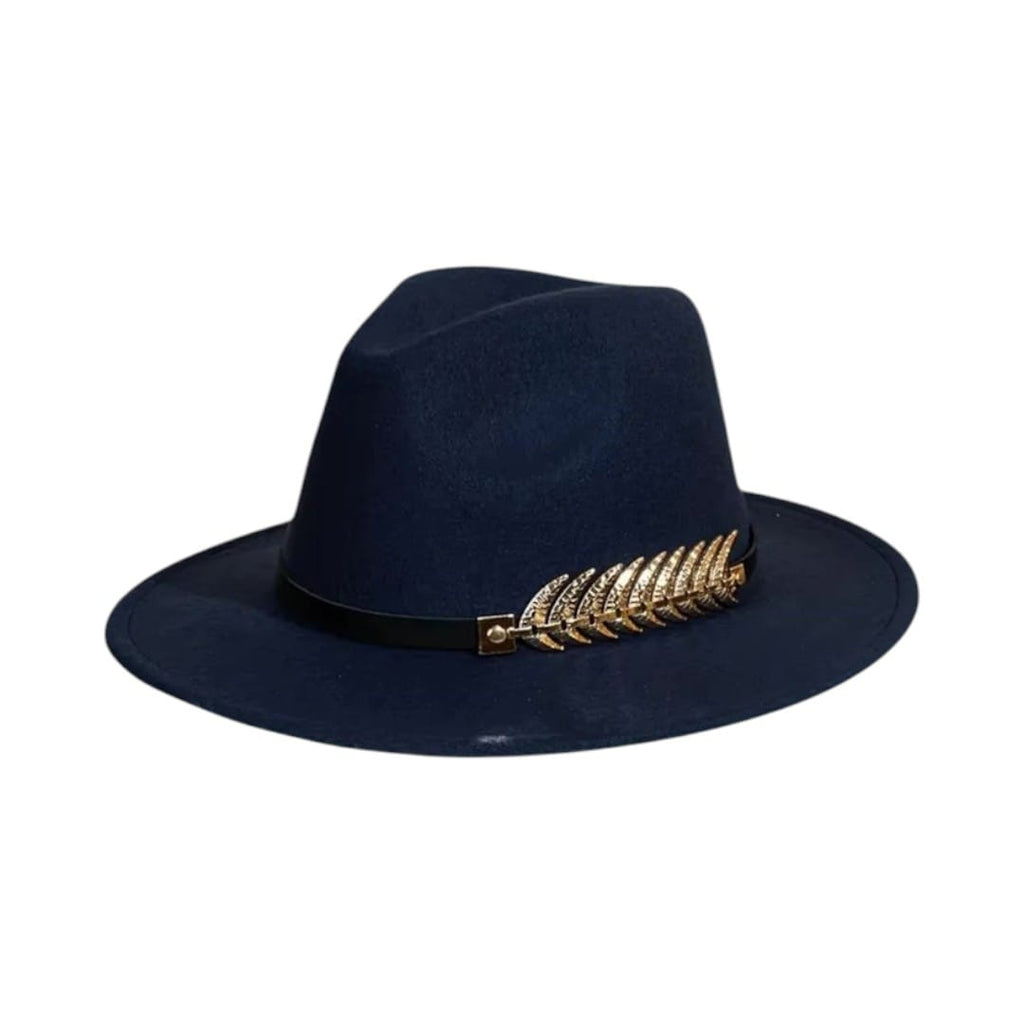 Le Comptoir du Chapeau Bleu Foncé Chapeau Cowboy Plante Or