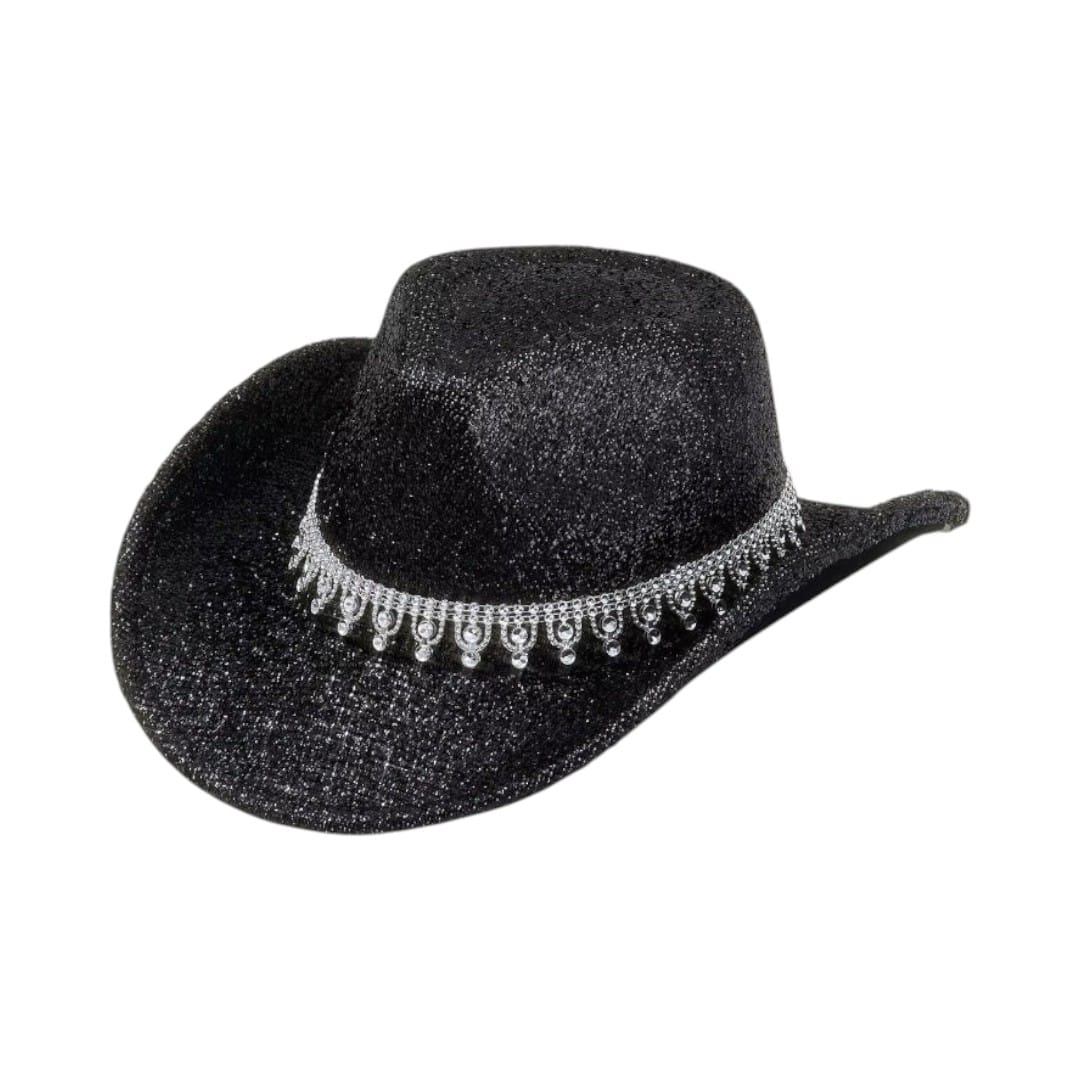Le Comptoir du Chapeau Noir Chapeau Cowboy Strass