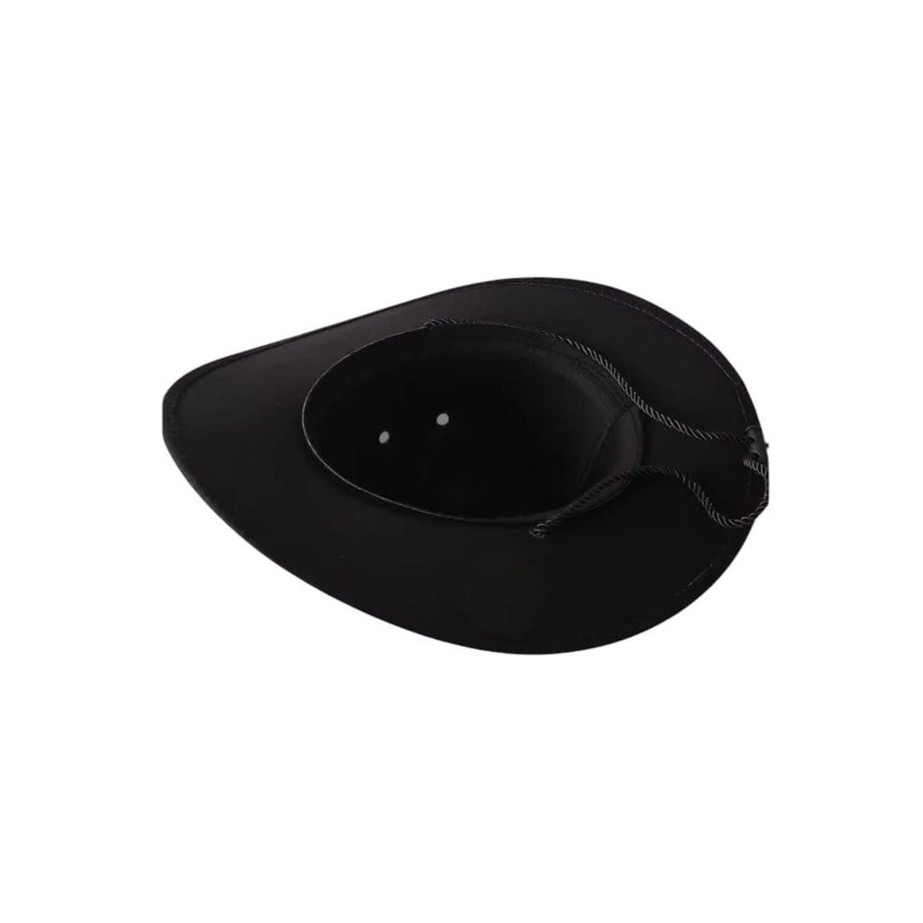 Le Comptoir du Chapeau Chapeau Cowboy Vintage Large Bord en Cuir