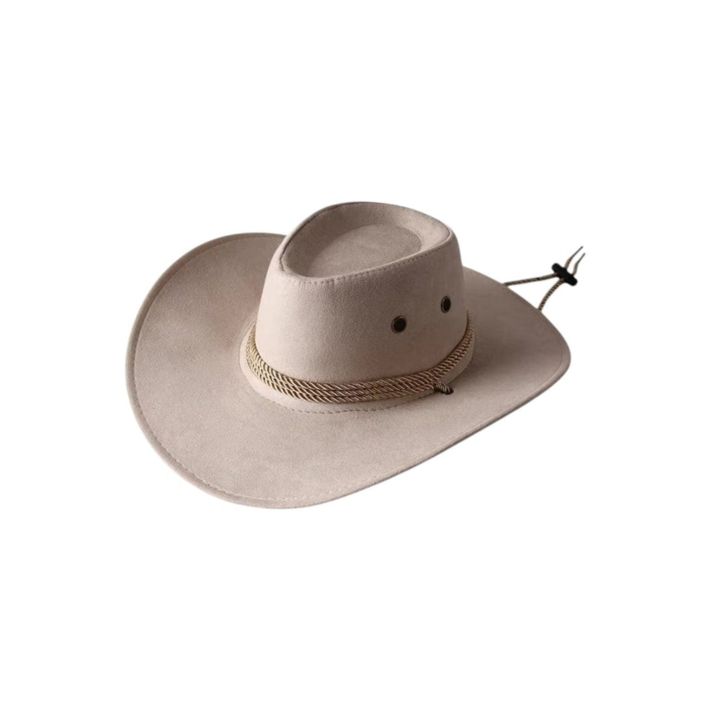 Le Comptoir du Chapeau Chapeau Cowboy Vintage Large Bord en Cuir