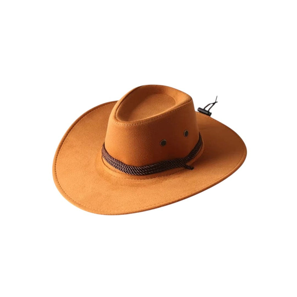 Le Comptoir du Chapeau Chapeau Cowboy Vintage Large Bord en Cuir