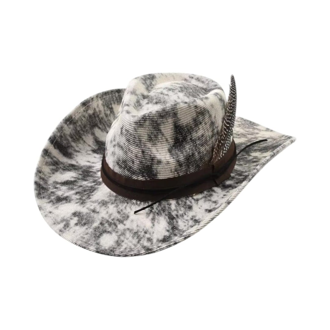 Le Comptoir du Chapeau Blanc Chapeau Cowboy Vintage Plume