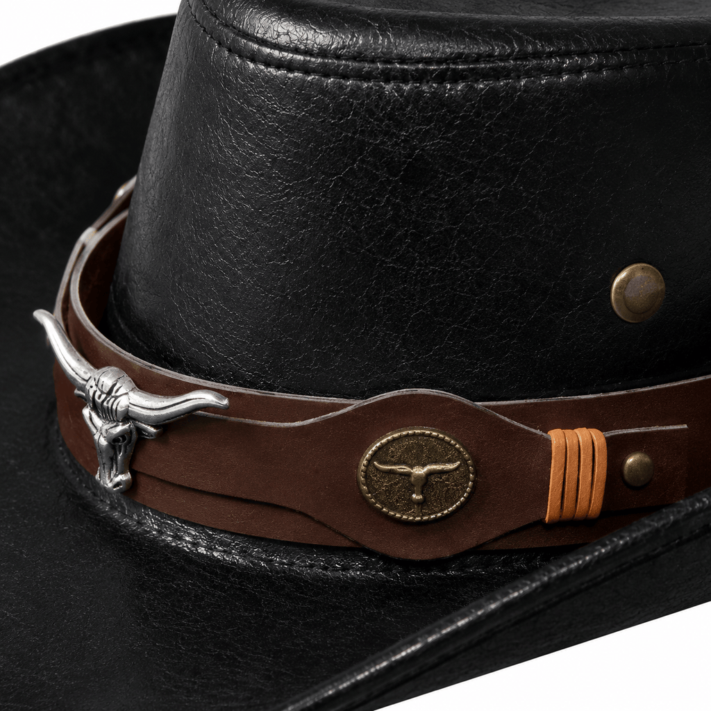 Le Comptoir du Chapeau Chapeau Cowboy Vintage Similicuir