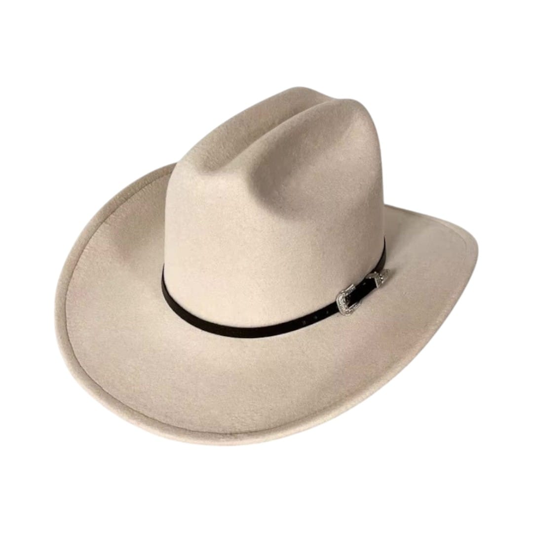 Le Comptoir du Chapeau Beige Chapeau Cowboy Western Vintage Large Bord