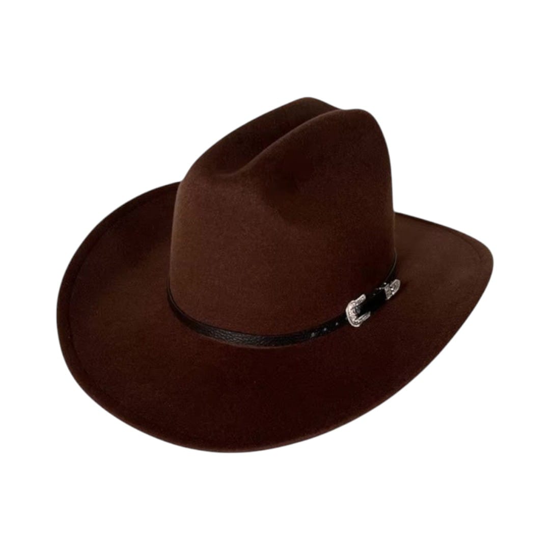 Le Comptoir du Chapeau Marron Chapeau Cowboy Western Vintage Large Bord
