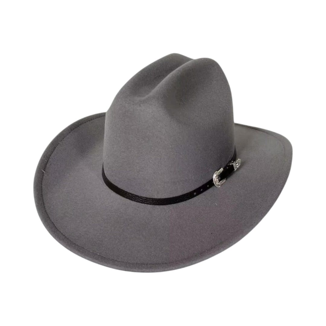 Le Comptoir du Chapeau Gris Chapeau Cowboy Western Vintage Large Bord