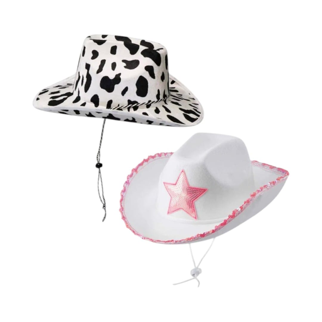 Le Comptoir du Chapeau Chapeau Cowgirl Blanc Étoile Rose