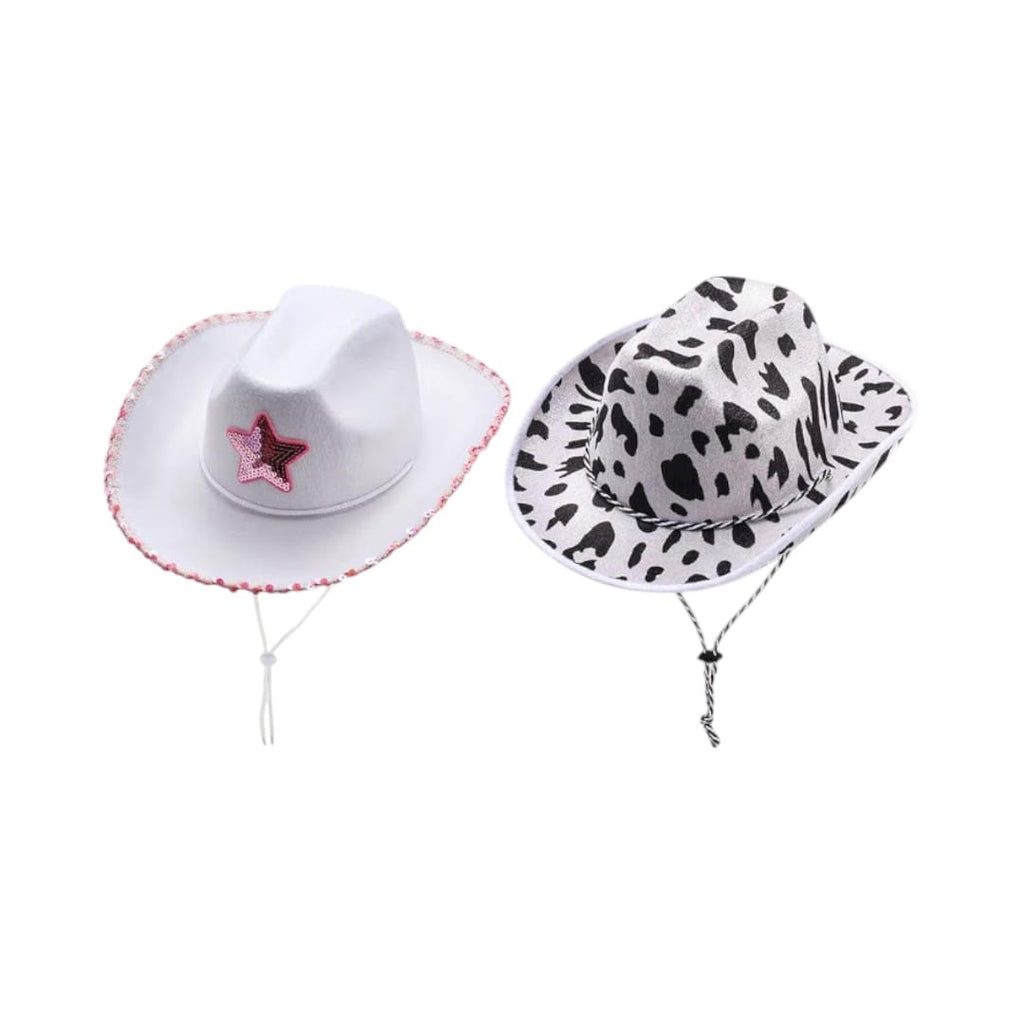 Le Comptoir du Chapeau Chapeau Cowgirl Blanc Étoile Rose