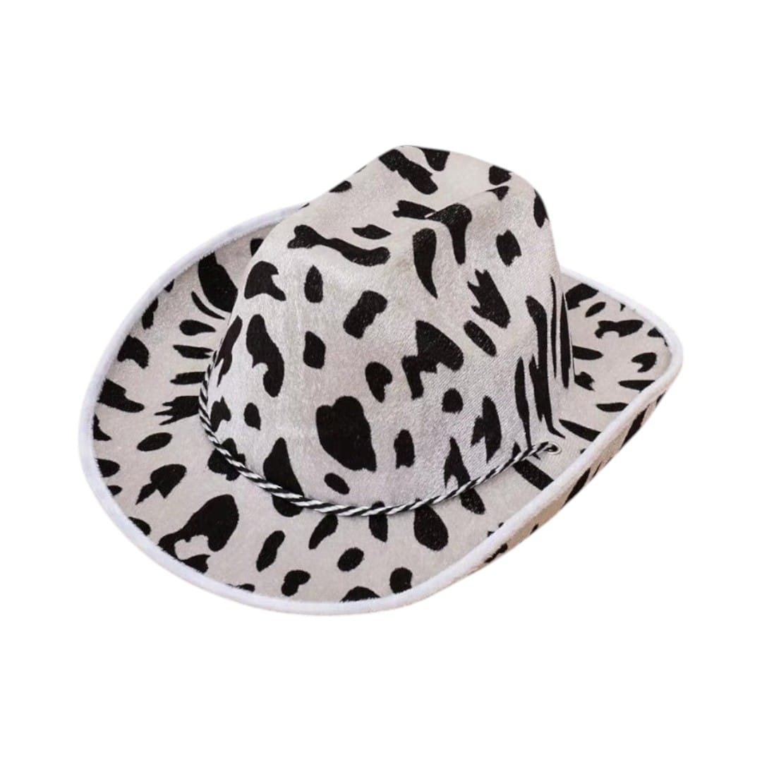 Le Comptoir du Chapeau Noir Chapeau Cowgirl Blanc Étoile Rose