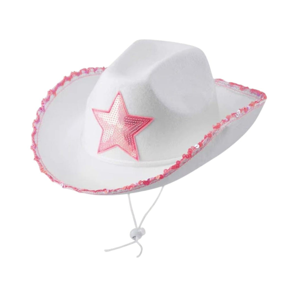 Le Comptoir du Chapeau Rose Chapeau Cowgirl Blanc Étoile Rose