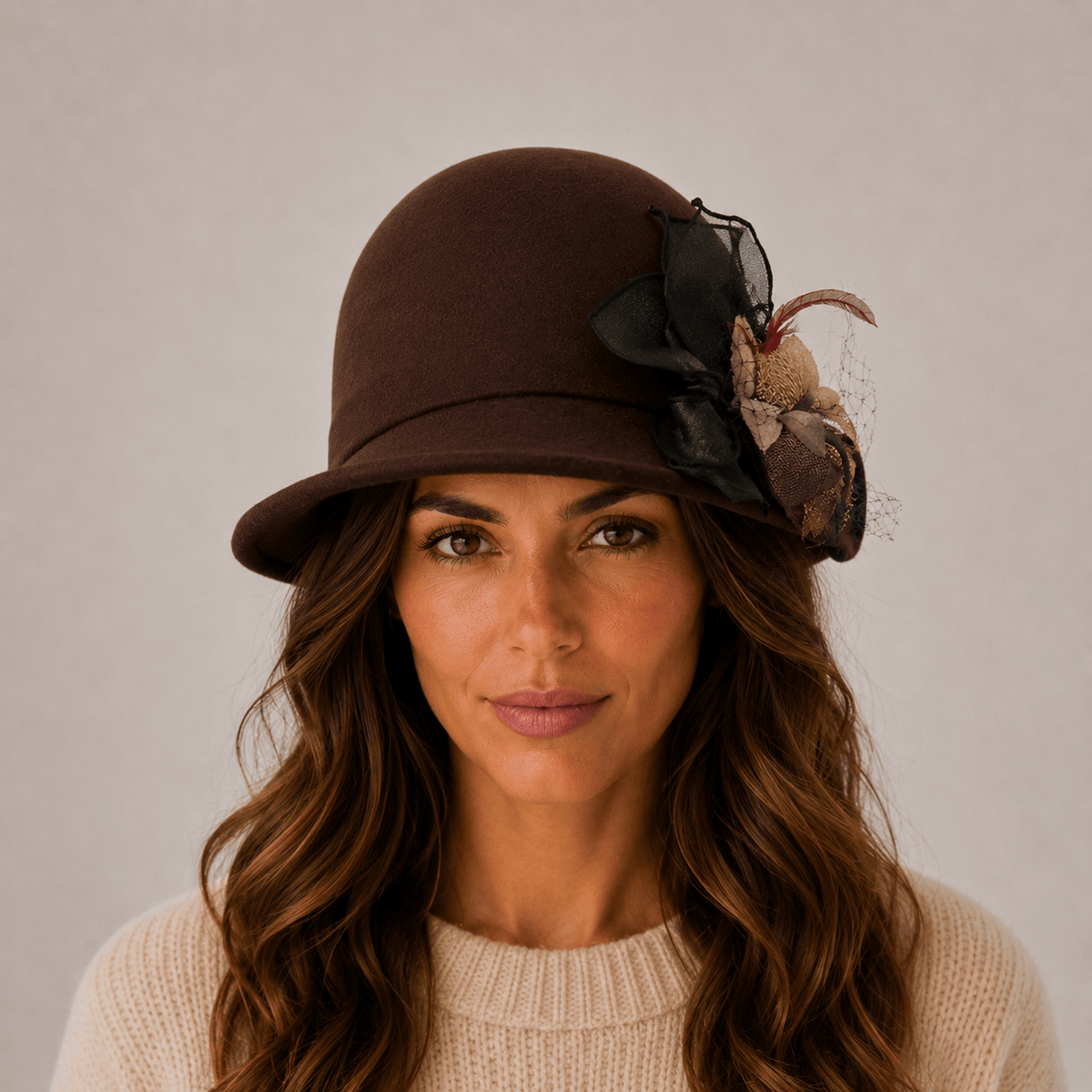 Le Comptoir du Chapeau Chapeau Femme Laine Cérémonie Ruban