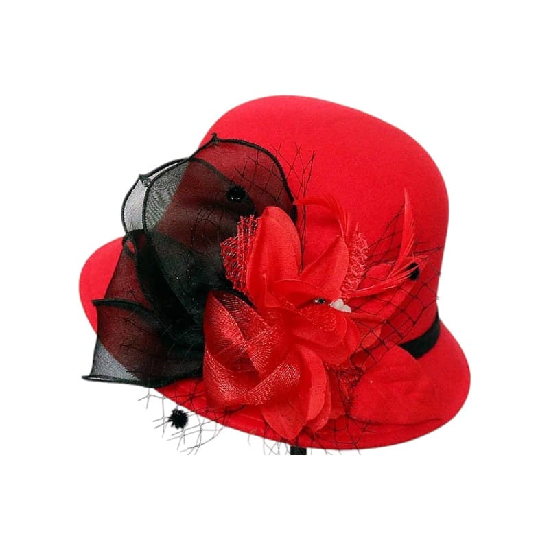 Le Comptoir du Chapeau Rouge / Taille unique Chapeau Femme Laine Cérémonie Ruban