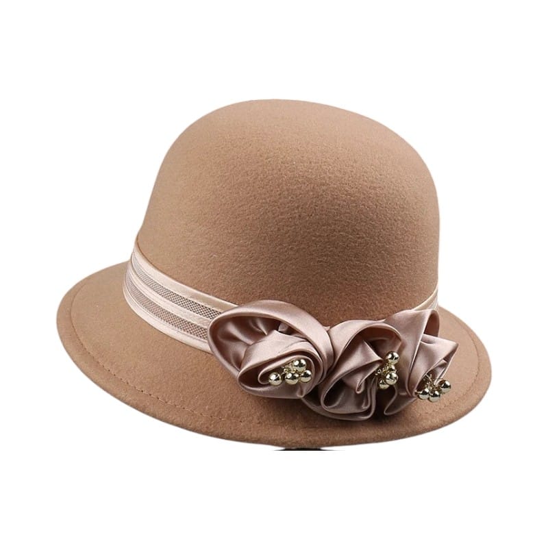 Le Comptoir du Chapeau Marron Clair / 59 cm Chapeau Fleur Réglable Élégant