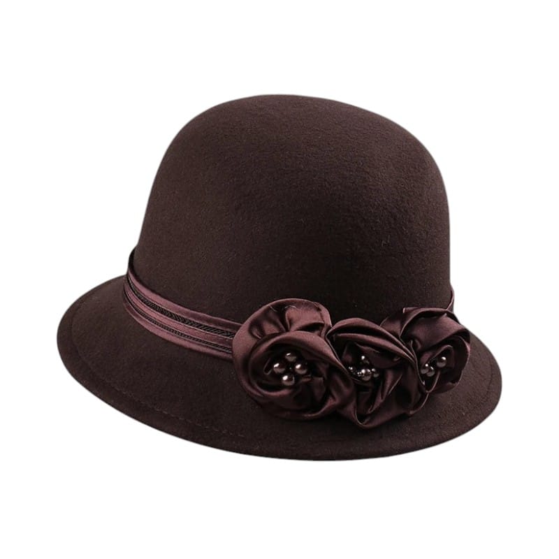 Le Comptoir du Chapeau Marron Foncé / 59 cm Chapeau Fleur Réglable Élégant