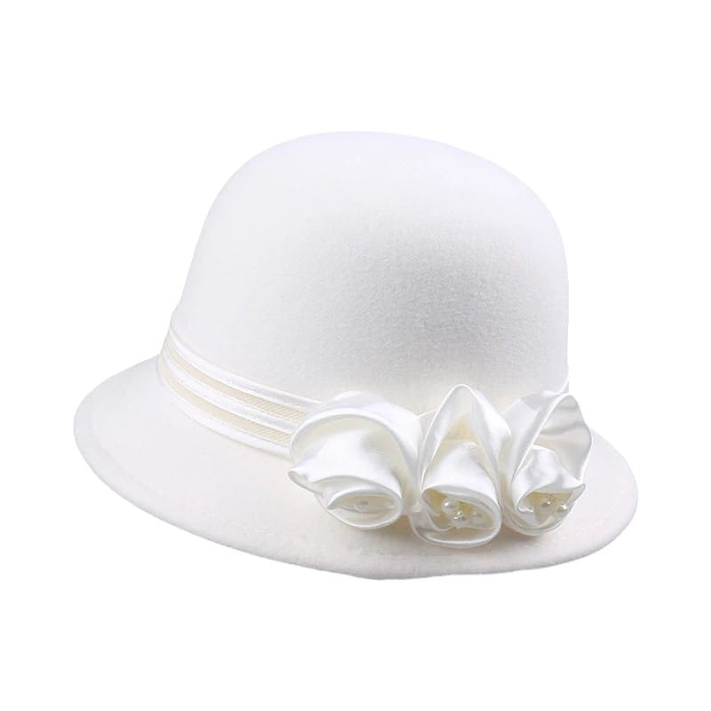 Le Comptoir du Chapeau Blanc / 59 cm Chapeau Fleur Réglable Élégant
