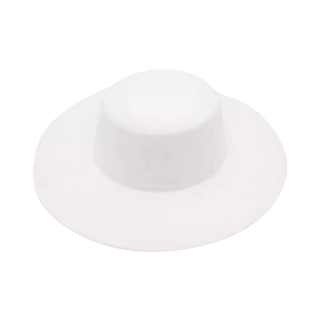 Le Comptoir du Chapeau Blanc / Taille unique Chapeau Jazz Flatcap Laine Large Bord