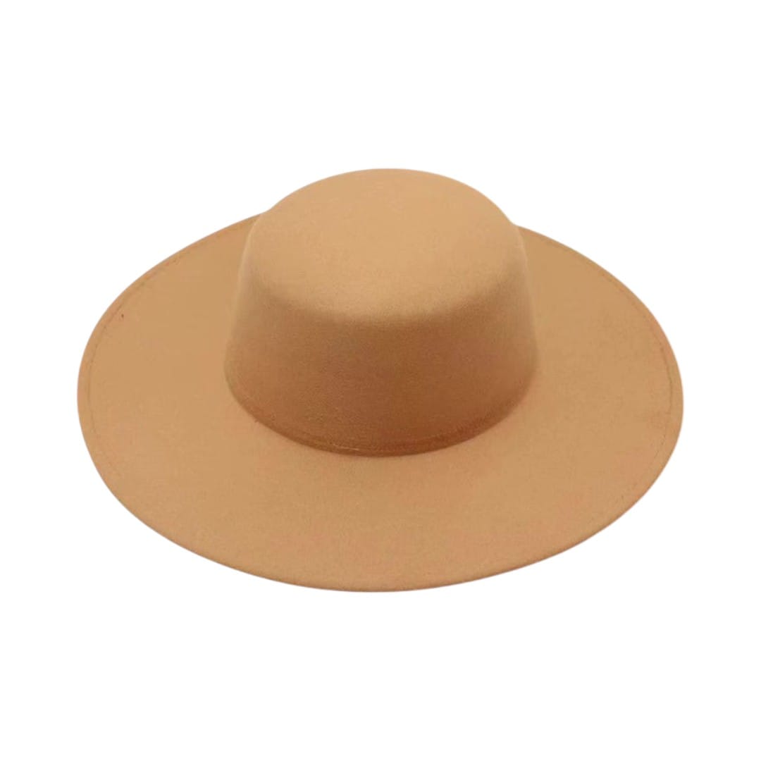 Le Comptoir du Chapeau Marron Clair / Taille unique Chapeau Jazz Flatcap Laine Large Bord