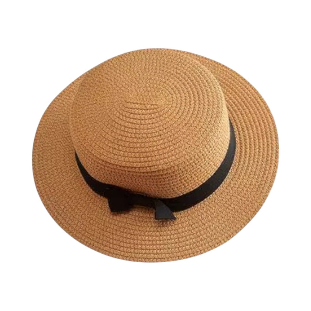 Le Comptoir du Chapeau Marron Clair Chapeau Panama Femme Bord Plat Image
