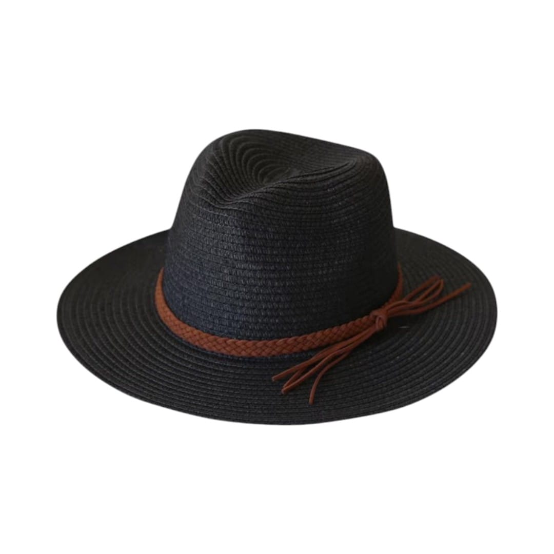 Le Comptoir du Chapeau Noir Chapeau Panama Paille Large Bord Protection UV