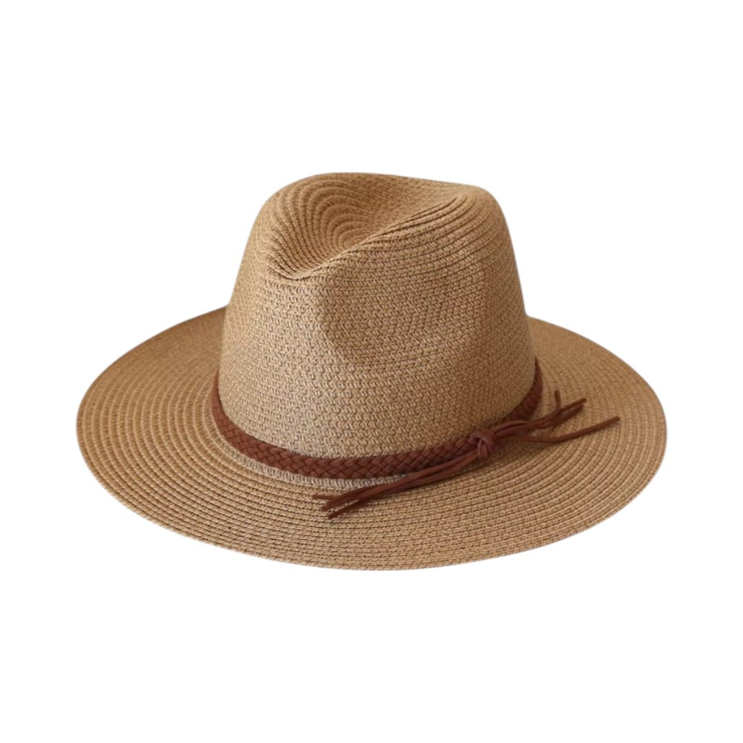 Le Comptoir du Chapeau Marron Clair Chapeau Panama Paille Large Bord Protection UV