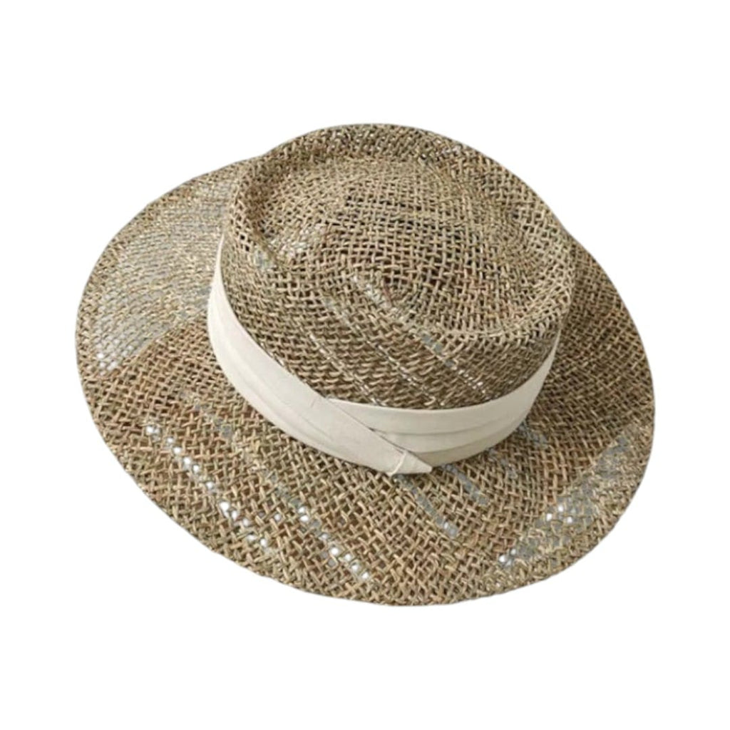Le Comptoir du Chapeau Beige Chapeau Panama Paille Plate