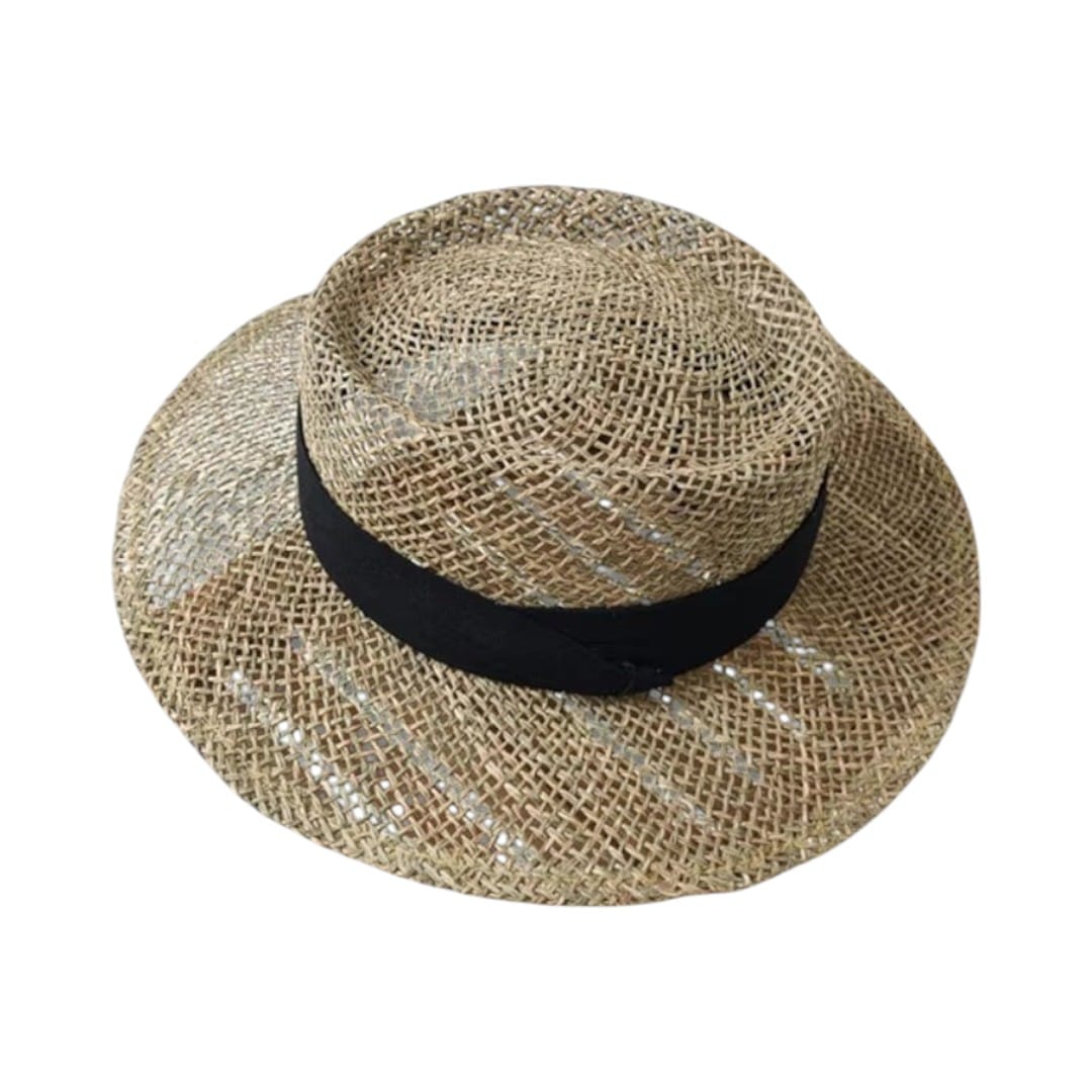 Le Comptoir du Chapeau Noir Chapeau Panama Paille Plate