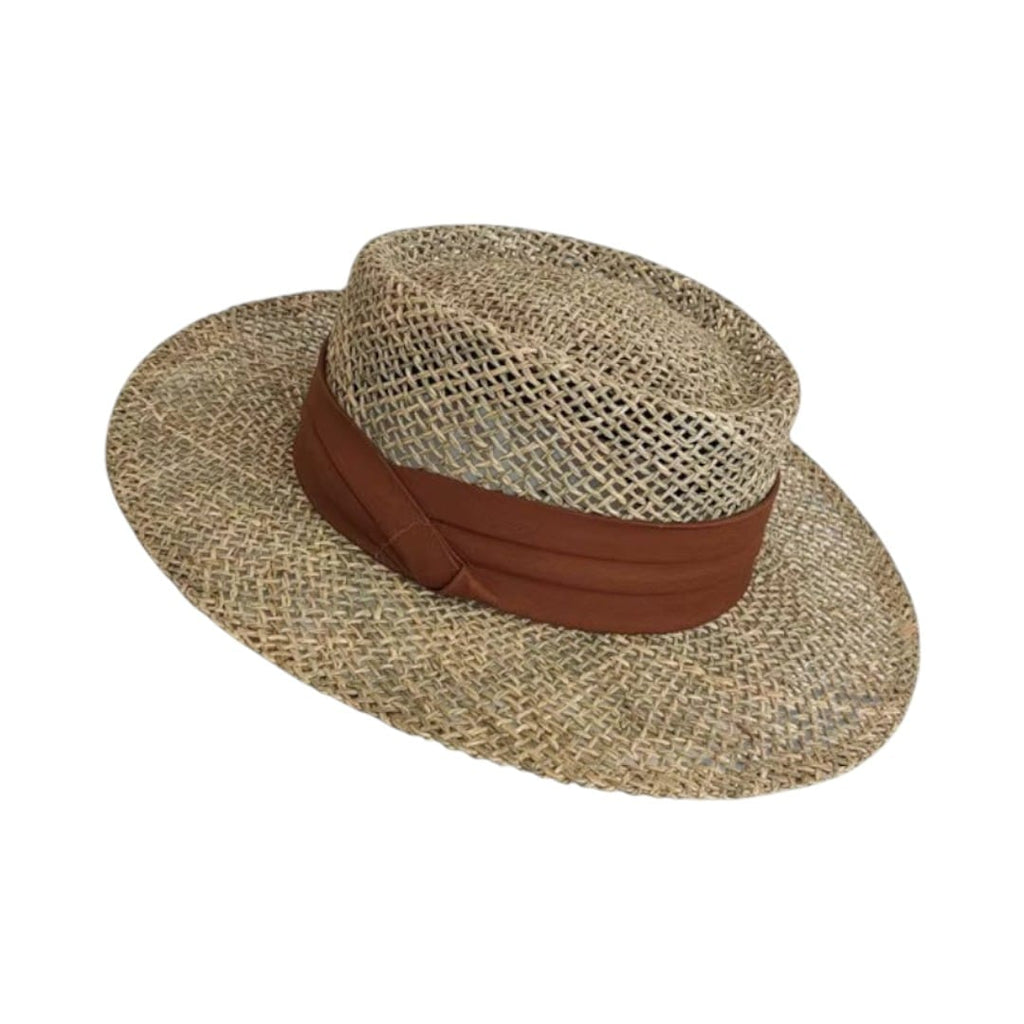 Le Comptoir du Chapeau Marron Chapeau Panama Paille Plate