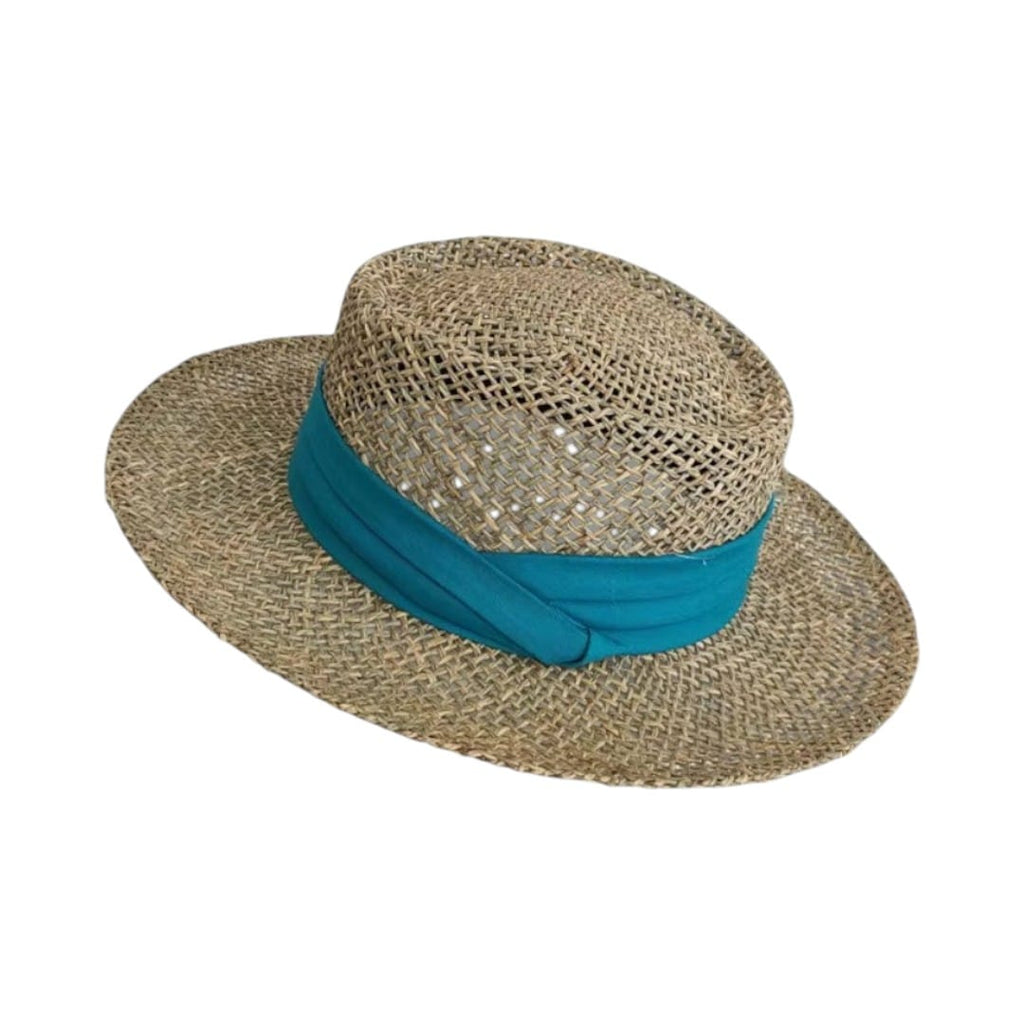 Le Comptoir du Chapeau Bleu Marine Chapeau Panama Paille Plate
