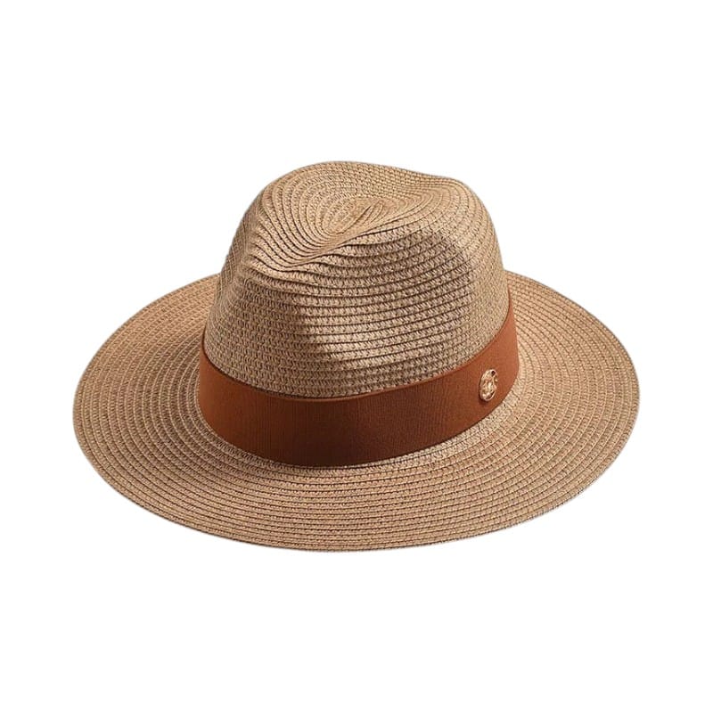 Le Comptoir du Chapeau Marron Clair Chapeau Panama Paille Ruban Chic