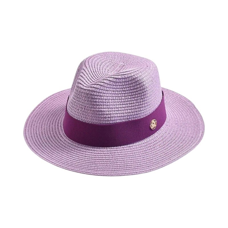 Le Comptoir du Chapeau Violet Chapeau Panama Paille Ruban Chic