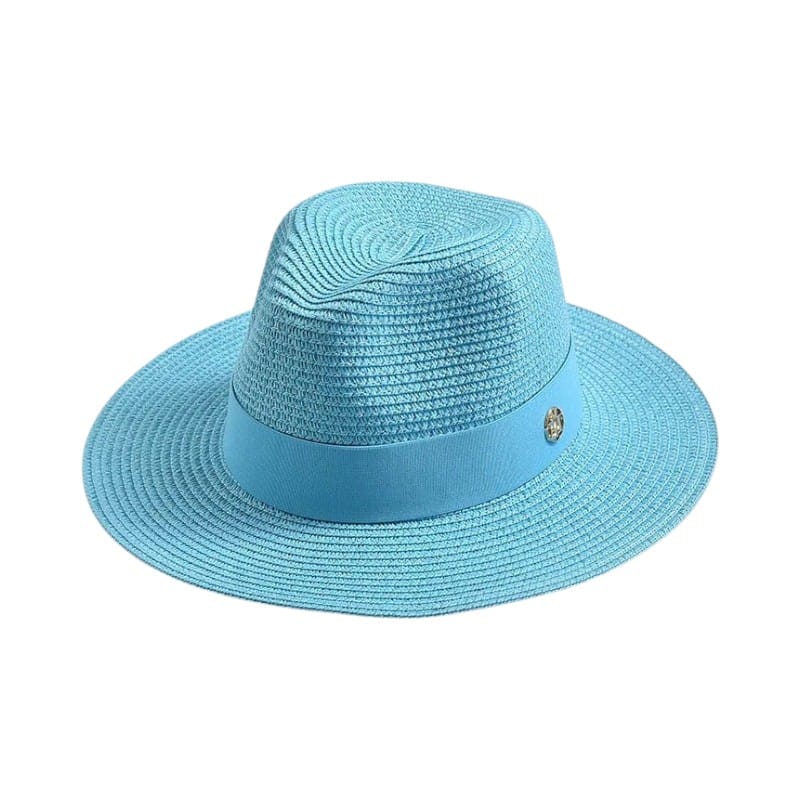 Le Comptoir du Chapeau Bleu Ciel Chapeau Panama Paille Ruban Chic