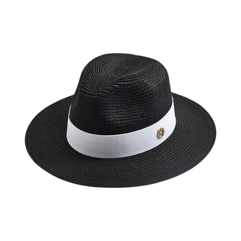 Le Comptoir du Chapeau Noir Chapeau Panama Paille Ruban Chic