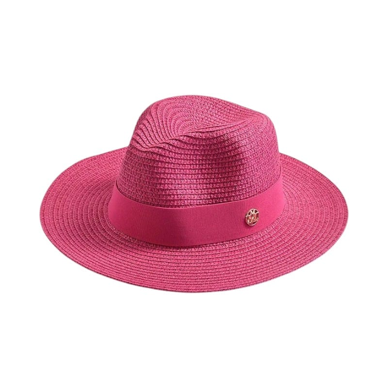 Le Comptoir du Chapeau Rose Bonbon Chapeau Panama Paille Ruban Chic