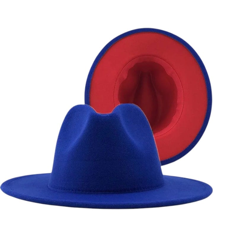 Le Comptoir du Chapeau Bleu / 59-60 cm Fedora Bicolore Feutre Large Bord Jazz