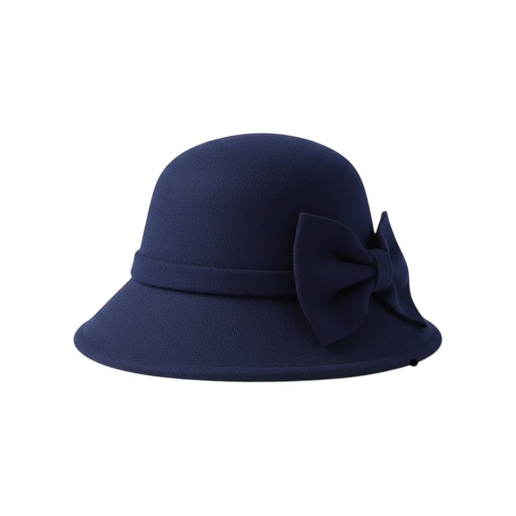 Le Comptoir du Chapeau Marine Fedora Bowknot Feutre Femme Vintage