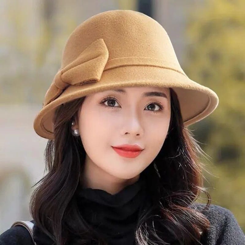 Le Comptoir du Chapeau Fedora Bowknot Feutre Femme Vintage