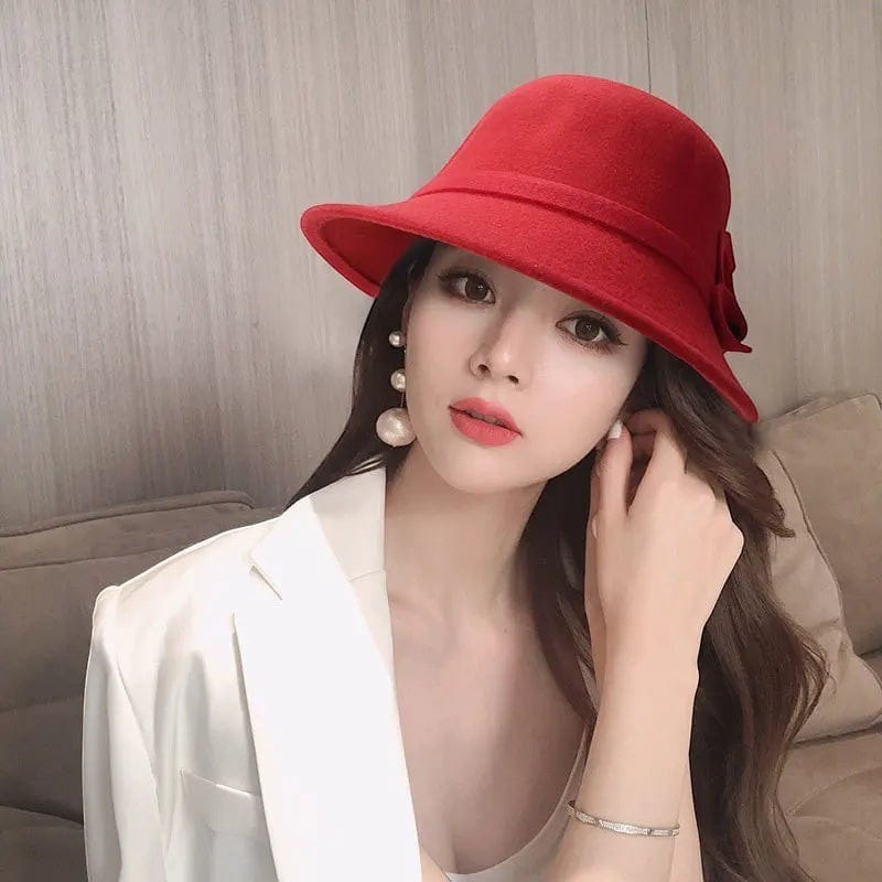Le Comptoir du Chapeau Fedora Bowknot Feutre Femme Vintage