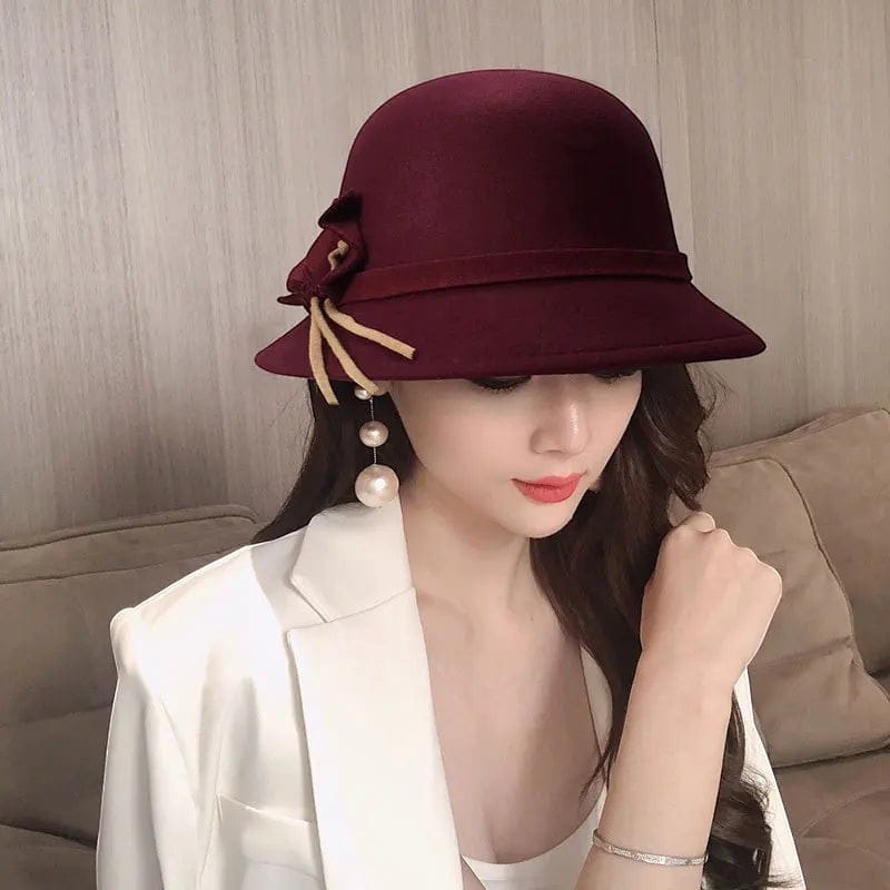 Le Comptoir du Chapeau Fedora Bowknot Feutre Femme Vintage